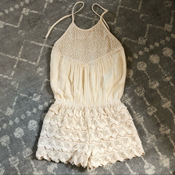 Signature8 Pants - Ivory Scallop Romper